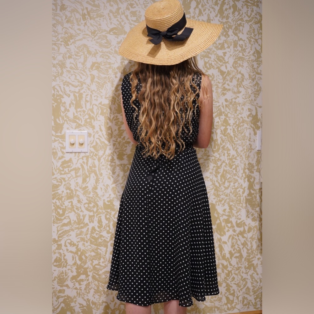 Vintage Pretty Woman Derby Inspired Belted Polka Dot Dress — 90’s does 1950’s